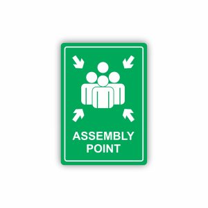 Green Assembly Point Symbolic Sign - Printed on White ACP (297 x 210mm)